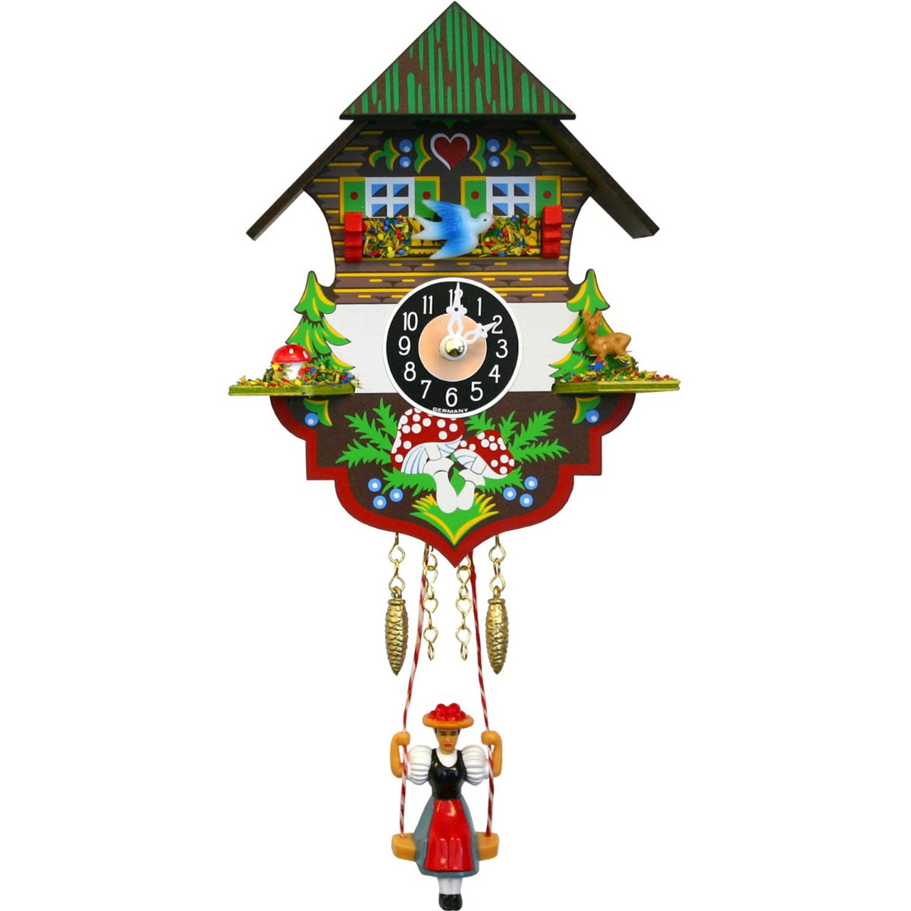 6.5" Engstler BatteryOperated Cuckoo Wall Clock with Music & Chimes